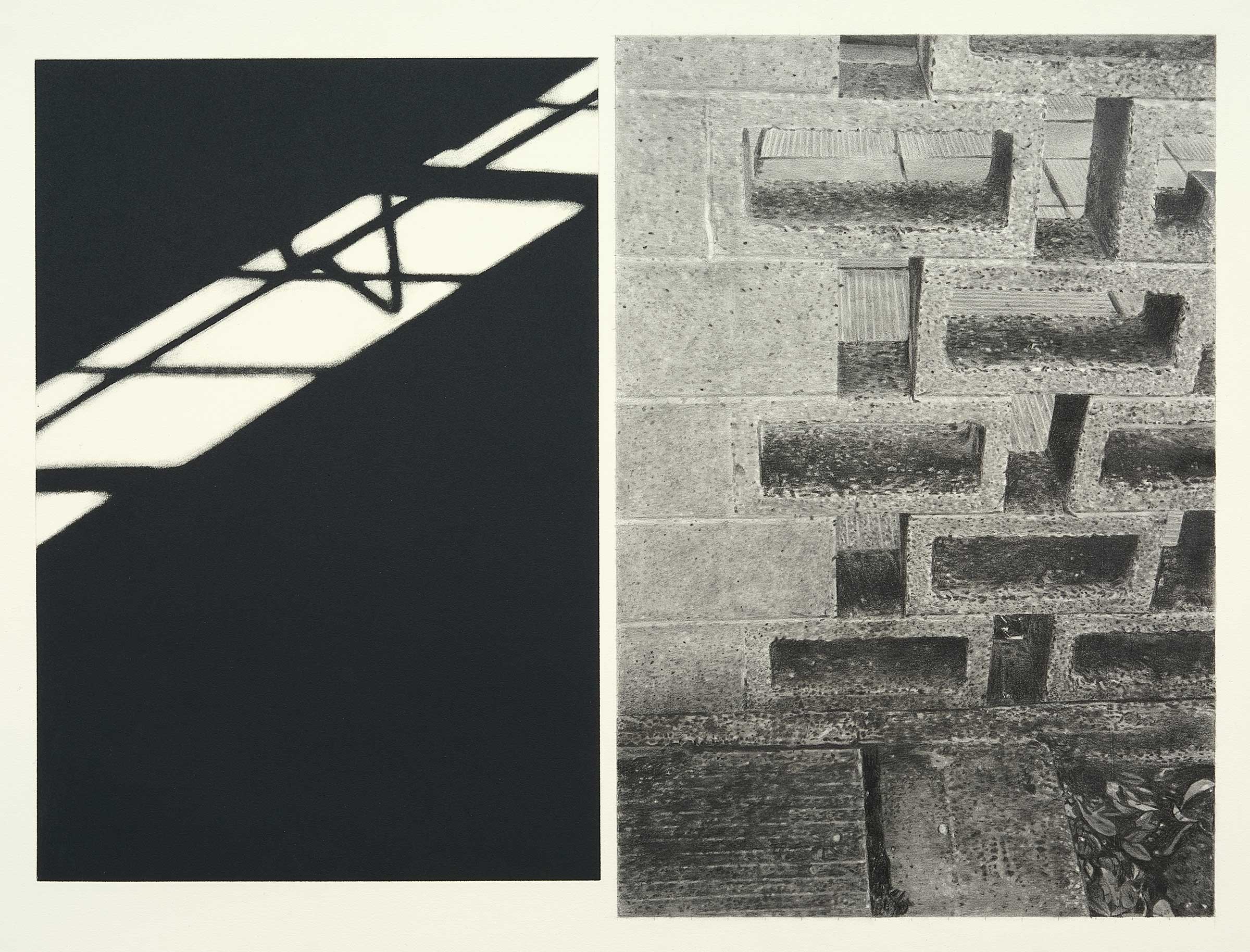 Crevice, 2003, burnished drypoint, carbon & graphite on paper, 36 x 48cm. Photo: Sam Hartnett