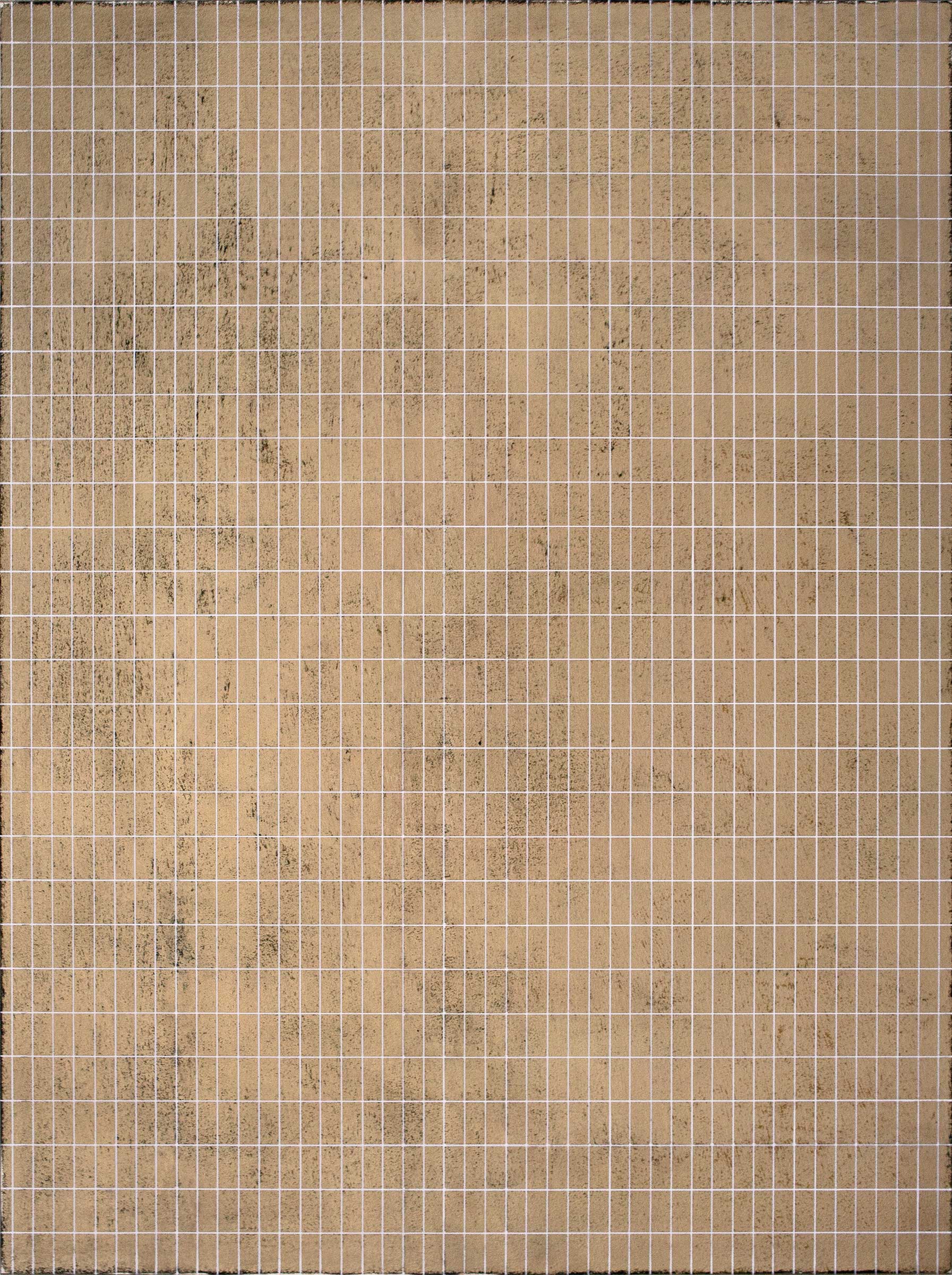 Gold Grid, 2018, acrylic on board, 43.5 x 32.5cm