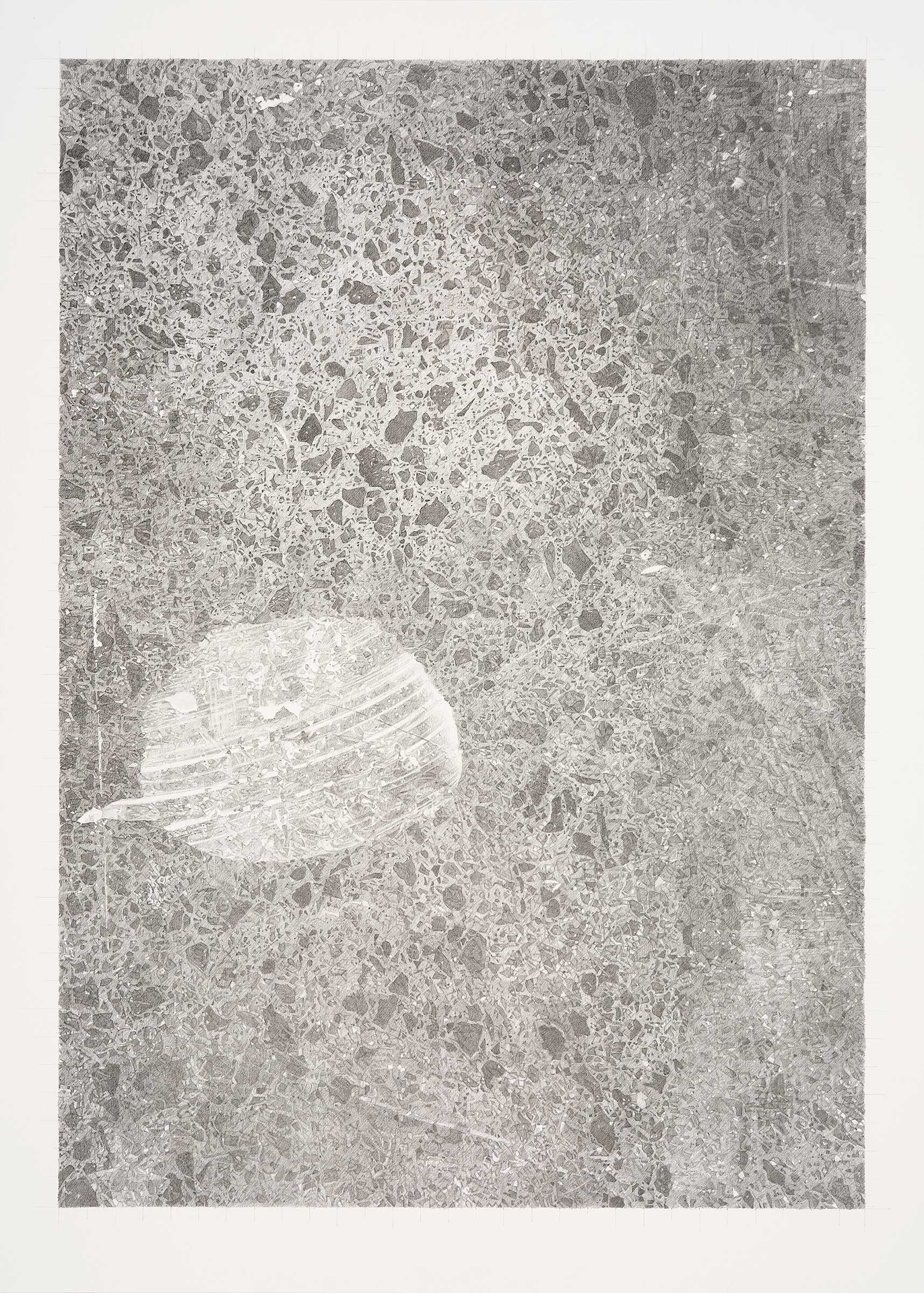 Concrete Floor 2, 2024, graphite on Bristol board, 60 x 46.5cm