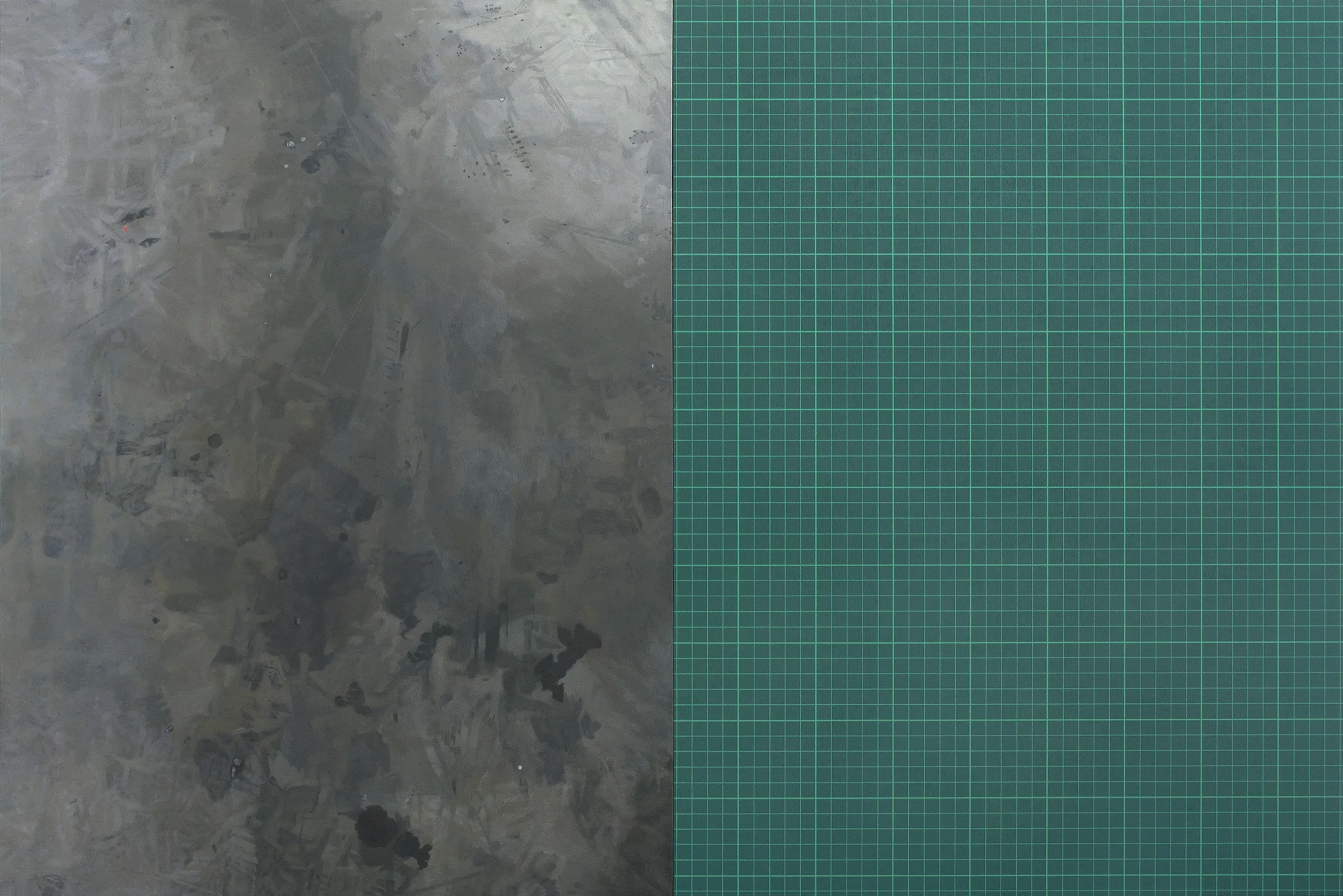  Concrete with Grid 3, 2016, acrylic on board, two parts, 58 x 87cm 