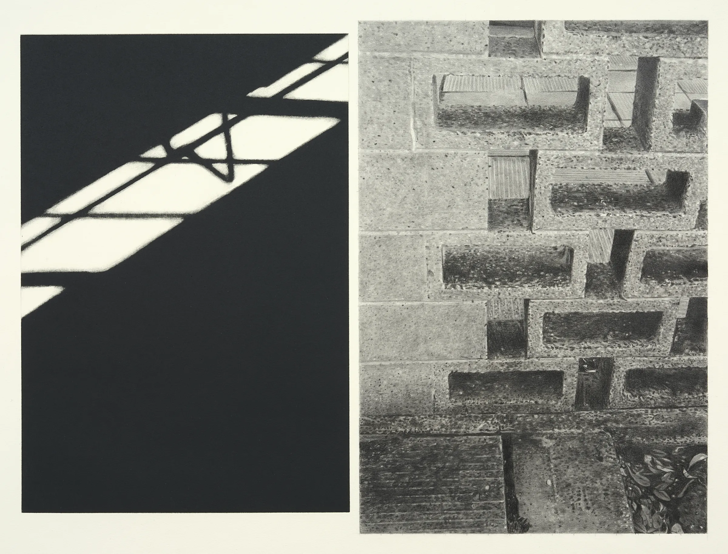  Crevice, 2003, burnished drypoint, carbon & graphite on paper, 36 x 48cm 