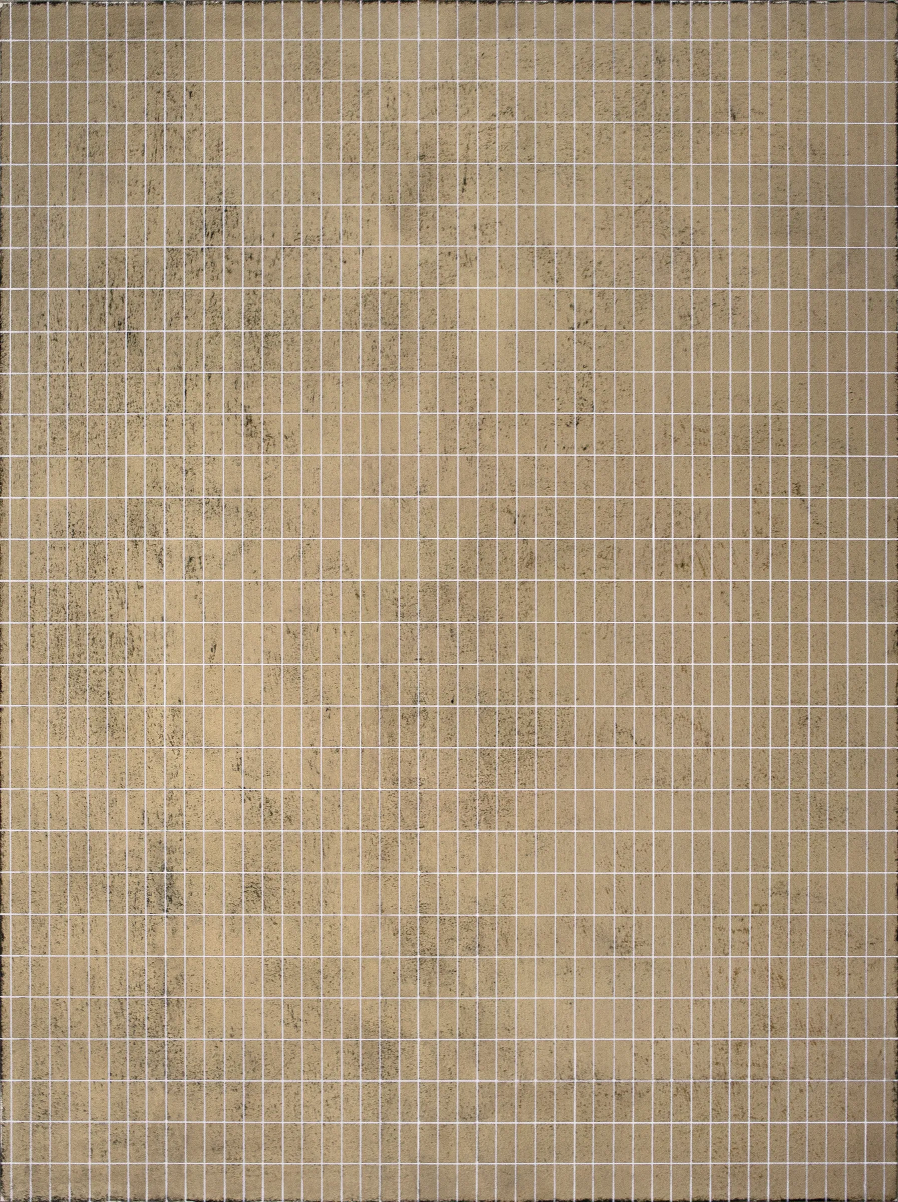  Gold Grid, 2018, acrylic on board, 43.5 x 32.5cm 