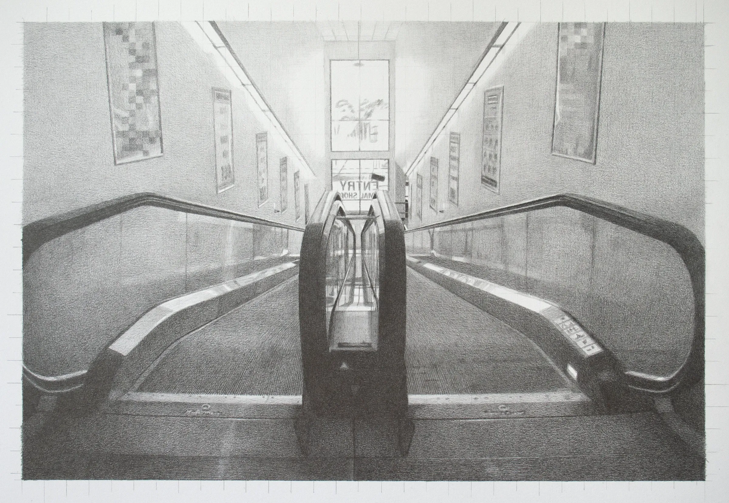  Travelator, 2009, graphite on paper, 20.3 x 30.3cm 