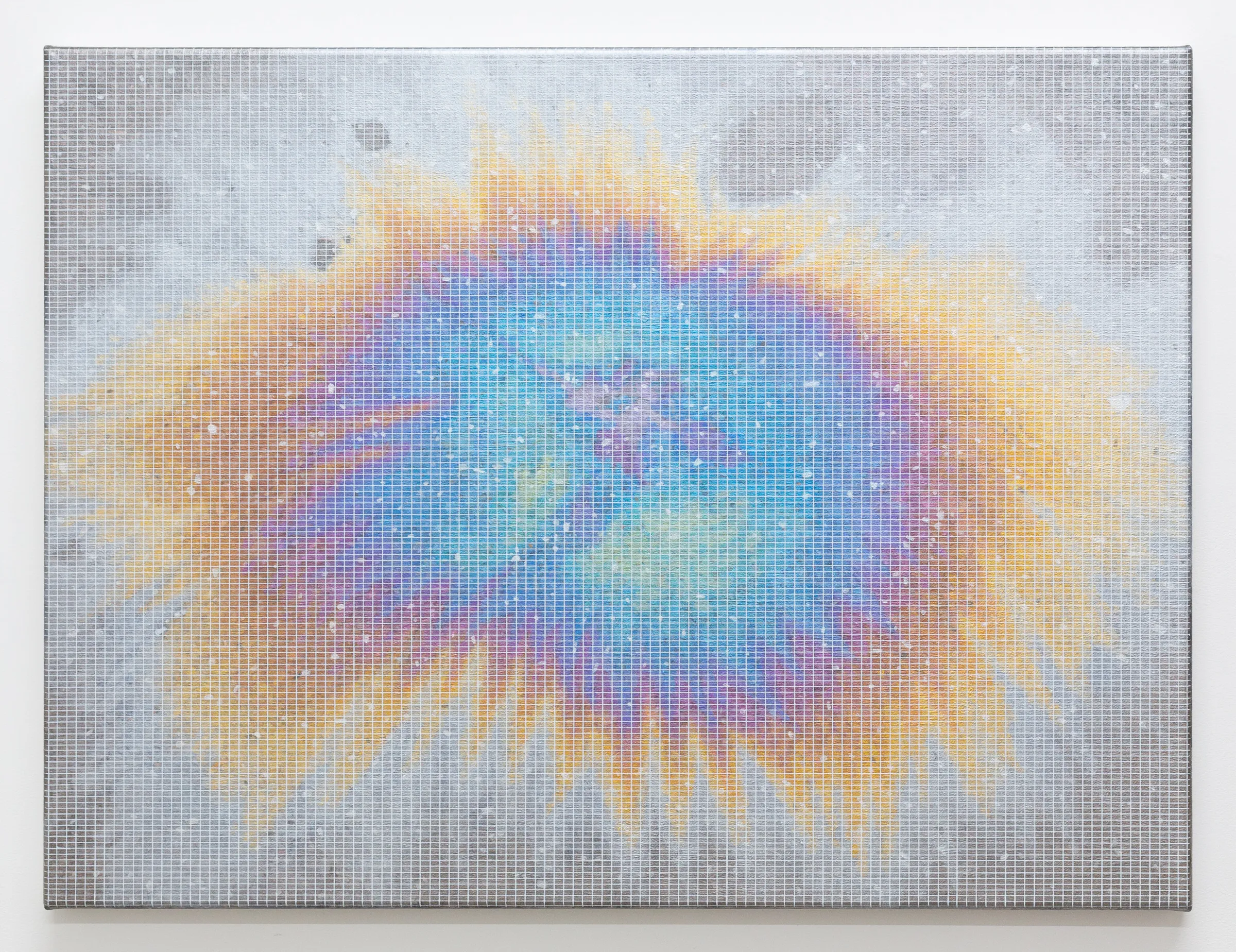  Oil Slick with Grid 6, 2022, acrylic on linen, 45 x 60cm 