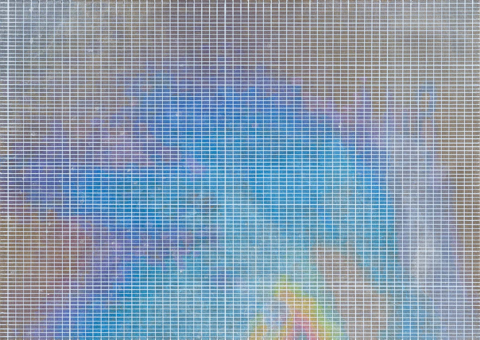 Oil Slick with Grid 2, 2020, acrylic on bristol board, 220 x 310mm. Photo: Sam Hartnett
