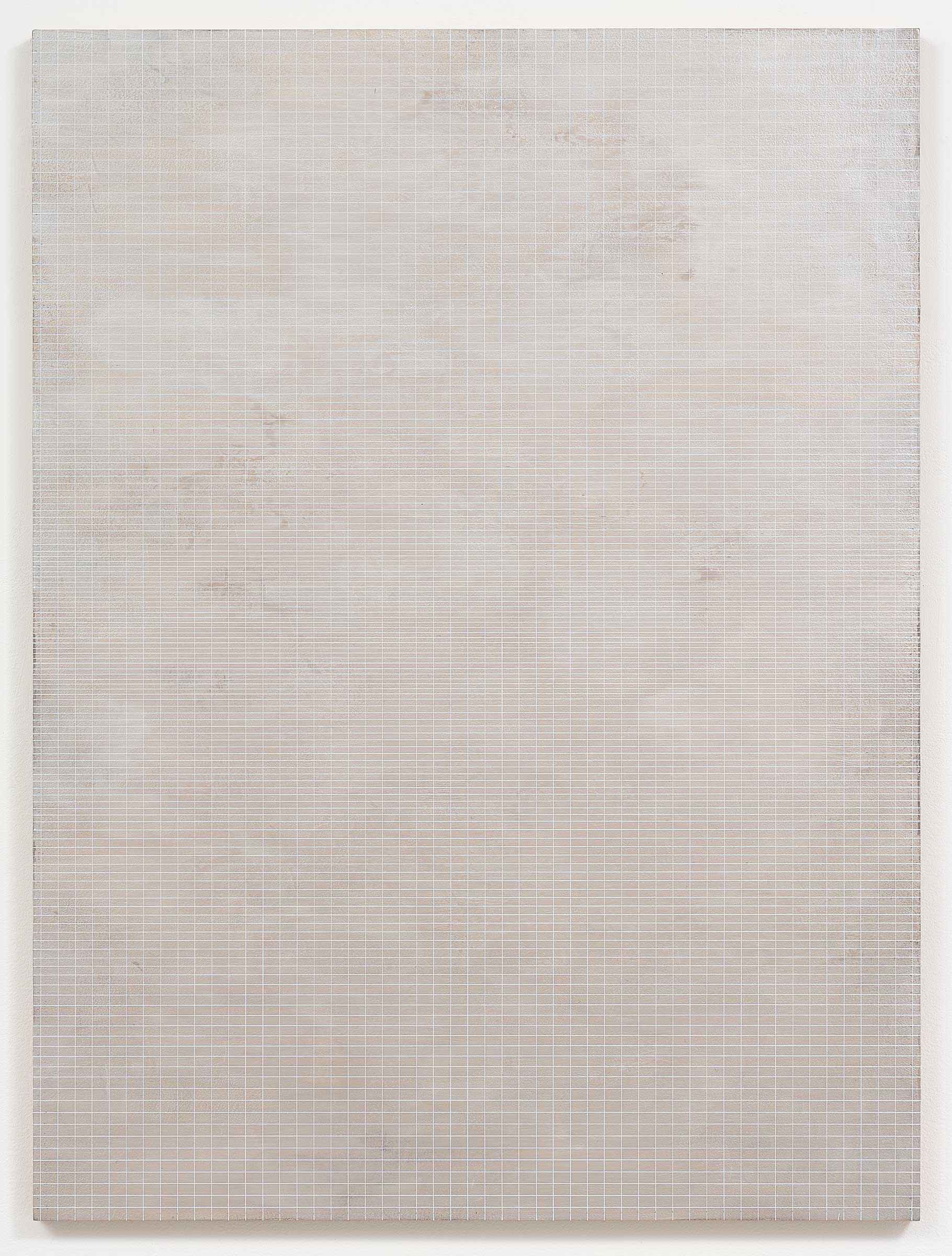  Grid 43, 2021, acrylic on aluminium, 69.5 x 59cm 
